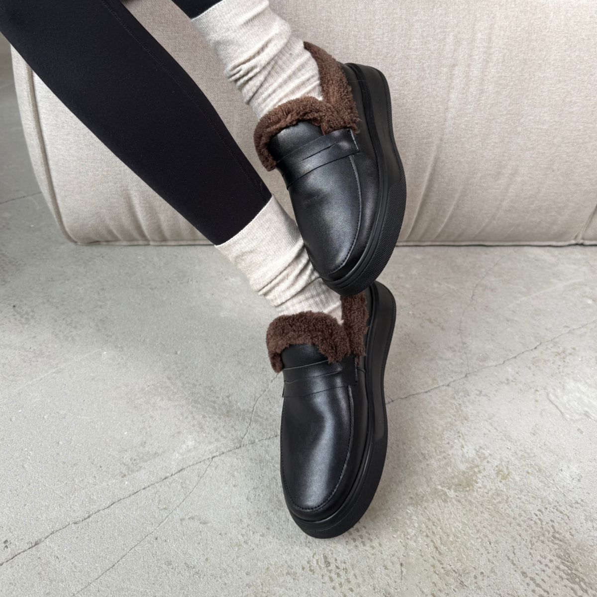 Жіночі лофери Comfort Fur ART 55 Black(K) - Зображення 2