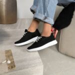 Жіночі кросівки замшеві Basic Black  ART 57 Black(S) - Зображення 4