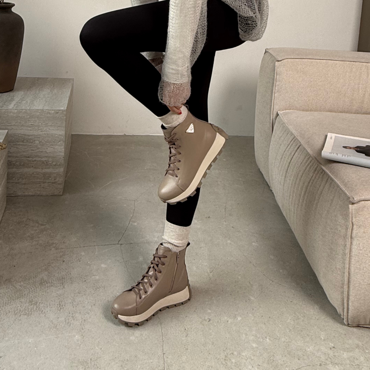 Жіночі черевики шкіряні Trek ART 21 Beige (K) - Зображення 6