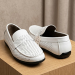 Мокасини шкіряні перфоровані Soft White